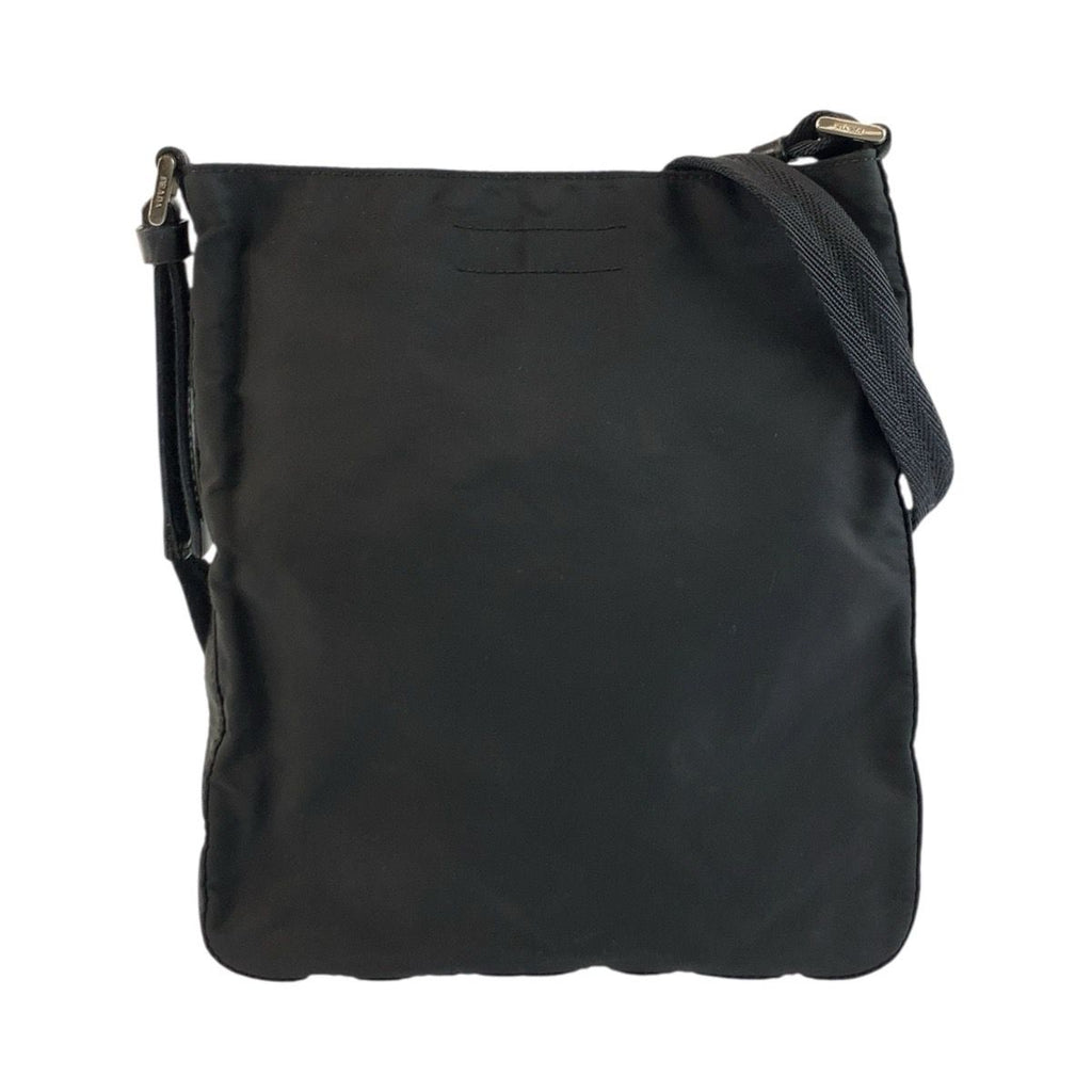 Prada Tessuto Black Silver Nylon Shoulder Bag Pochette