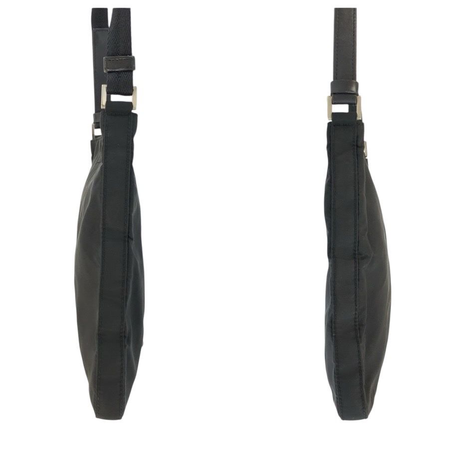 Prada Tessuto Black Silver Nylon Shoulder Bag Pochette — view 7