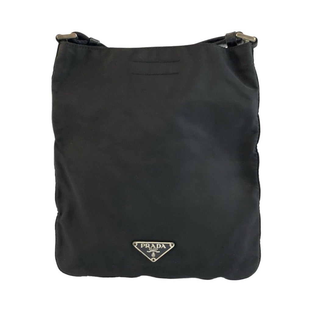 Prada Tessuto Black Silver Nylon Shoulder Bag Pochette — view 2