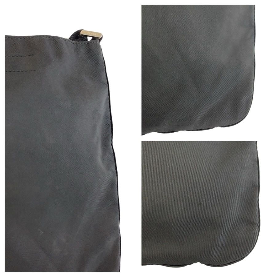Prada Tessuto Black Silver Nylon Shoulder Bag Pochette — view 5