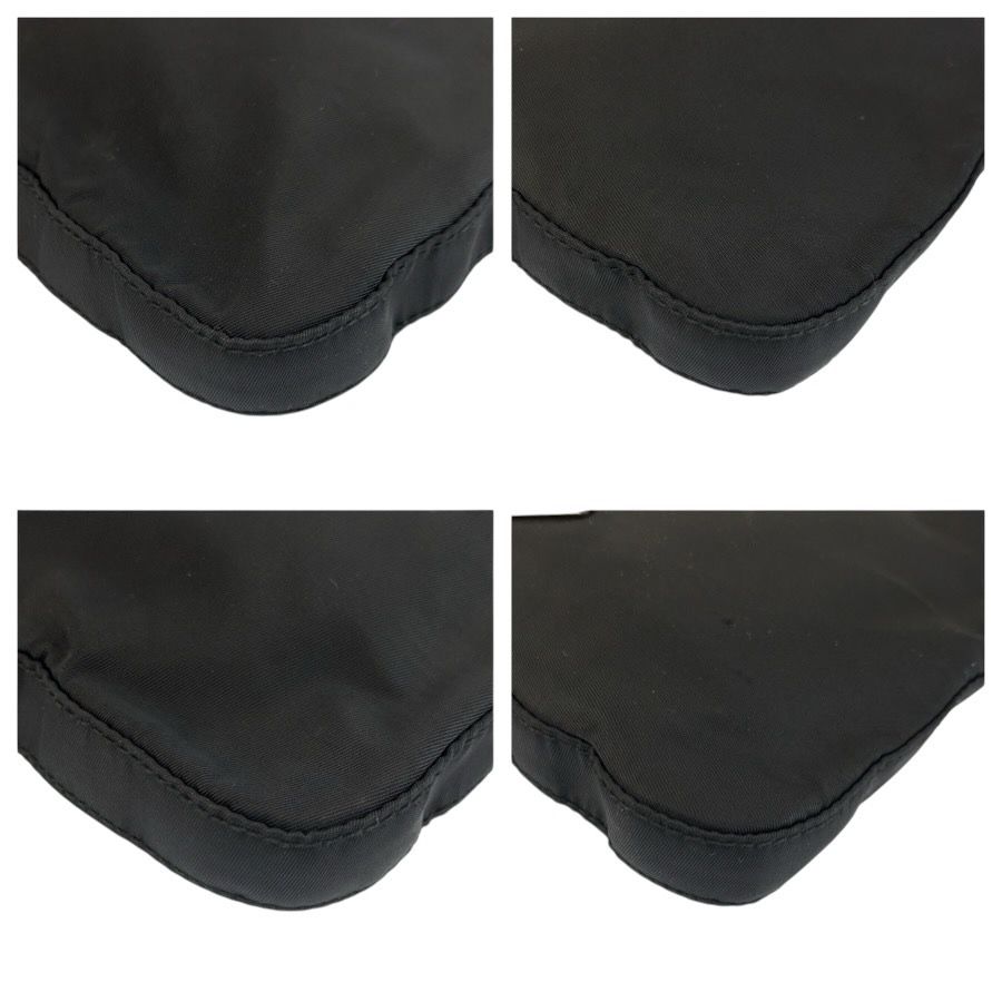 Prada Tessuto Black Silver Nylon Shoulder Bag Pochette — view 4