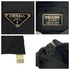 Prada Tessuto Black Silver Nylon Shoulder Bag Pochette — view 3