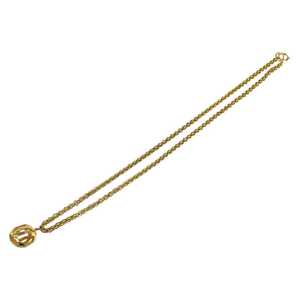 Chanel Vintage Watermark Ball Gold Plated Necklace — view 4