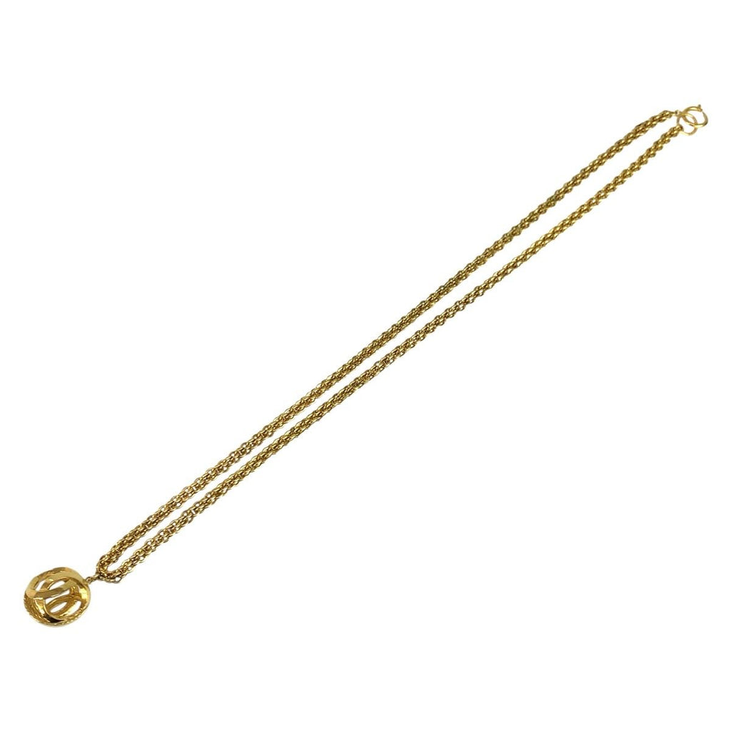Chanel Vintage Watermark Ball Gold Plated Necklace — view 3