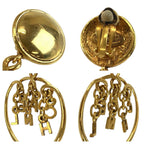 Chanel Logo Hoop Gold Plated Earrings One Side — view 5