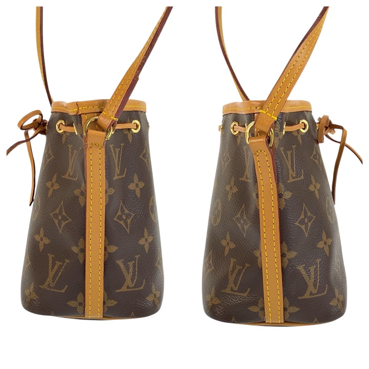 Louis Vuitton Monogram Nano Noe Brown Gold Shoulder Bag Pochette — view 6