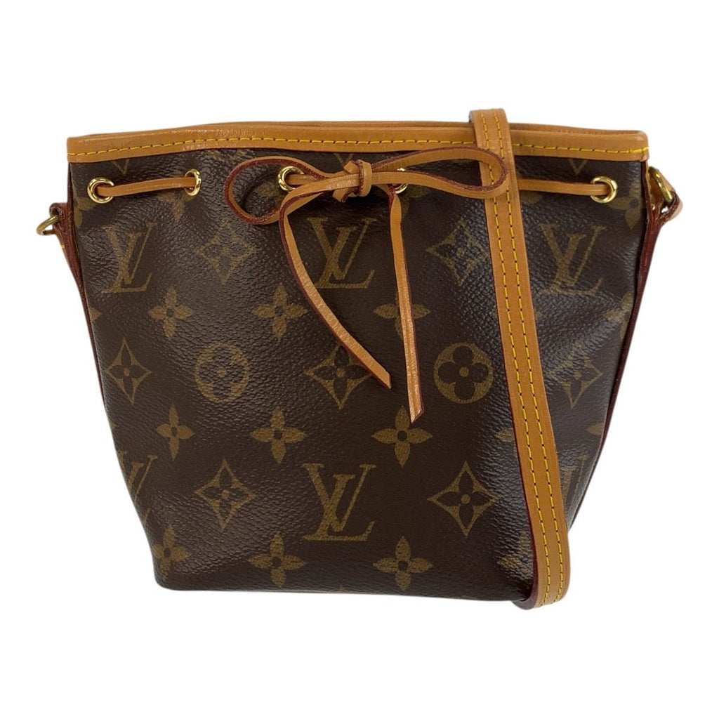 Louis Vuitton Monogram Nano Noe Brown Gold Shoulder Bag Pochette