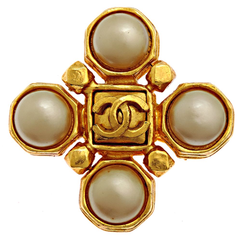 Chanel Brooch Beige