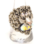 Gucci Crystal Lion Head Ring Aurora Color Silver
