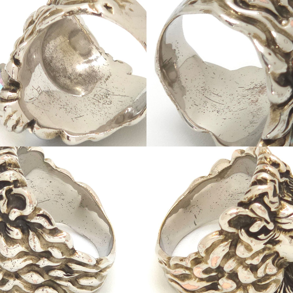 Gucci Crystal Lion Head Ring Aurora Color Silver — view 3