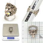 Gucci Crystal Lion Head Ring Aurora Color Silver — view 5