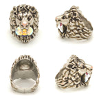 Gucci Crystal Lion Head Ring Aurora Color Silver — view 2