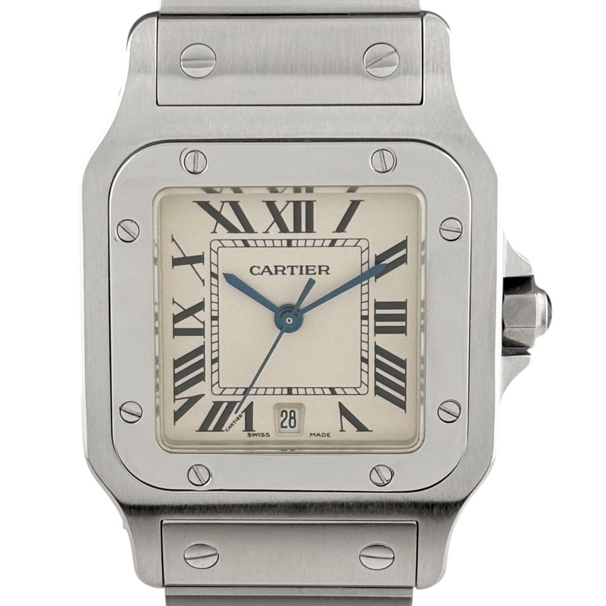 Cartier Santos Galbe LM Watch SS Quartz Ivory