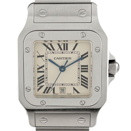 Cartier Santos Galbe LM Watch SS Quartz Ivory
