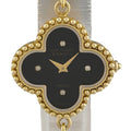 Van Cleef & Arpels Alhambra Watch YG Diamond Onyx Quartz Black