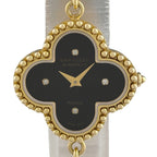 Van Cleef & Arpels Alhambra Watch YG Diamond Onyx Quartz Black