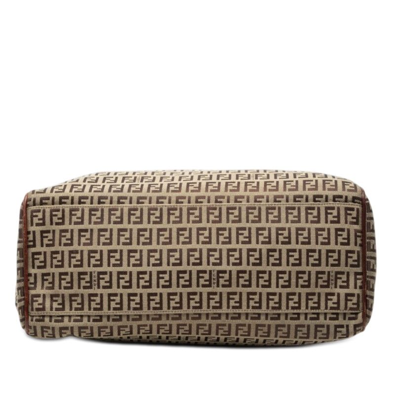Fendi Zucchino Tote Brown Canvas Leather — view 3