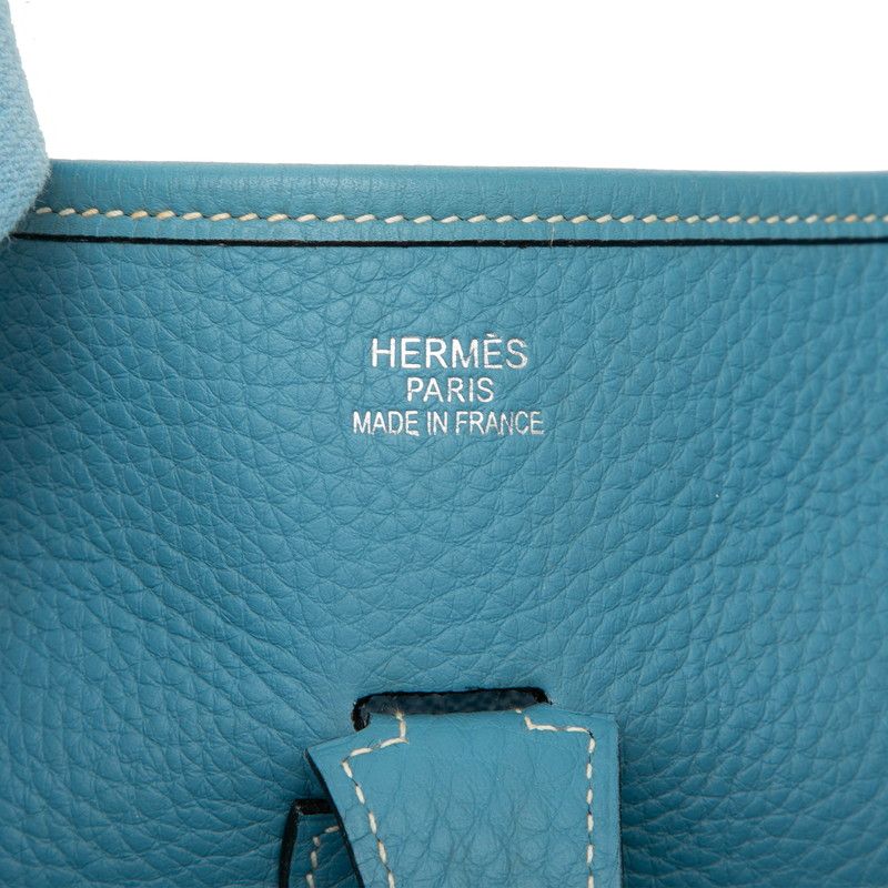 Hermes Evelyne 2 GM Crossbody Shoulder Bag Blue Jean Togo — view 5