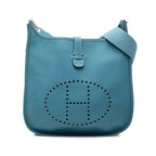 Hermes Evelyne 2 GM Crossbody Shoulder Bag Blue Jean Togo