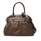 Louis Vuitton Damier Trevi PM 2-Way Shoulder Bag Brown Leather
