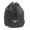 Prada Pouch Logo Drawstring Nylon Black