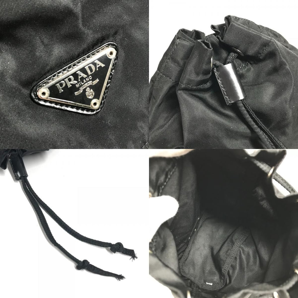 Prada Pouch Logo Drawstring Nylon Black — view 8