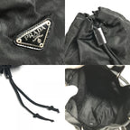 Prada Pouch Logo Drawstring Nylon Black — view 8
