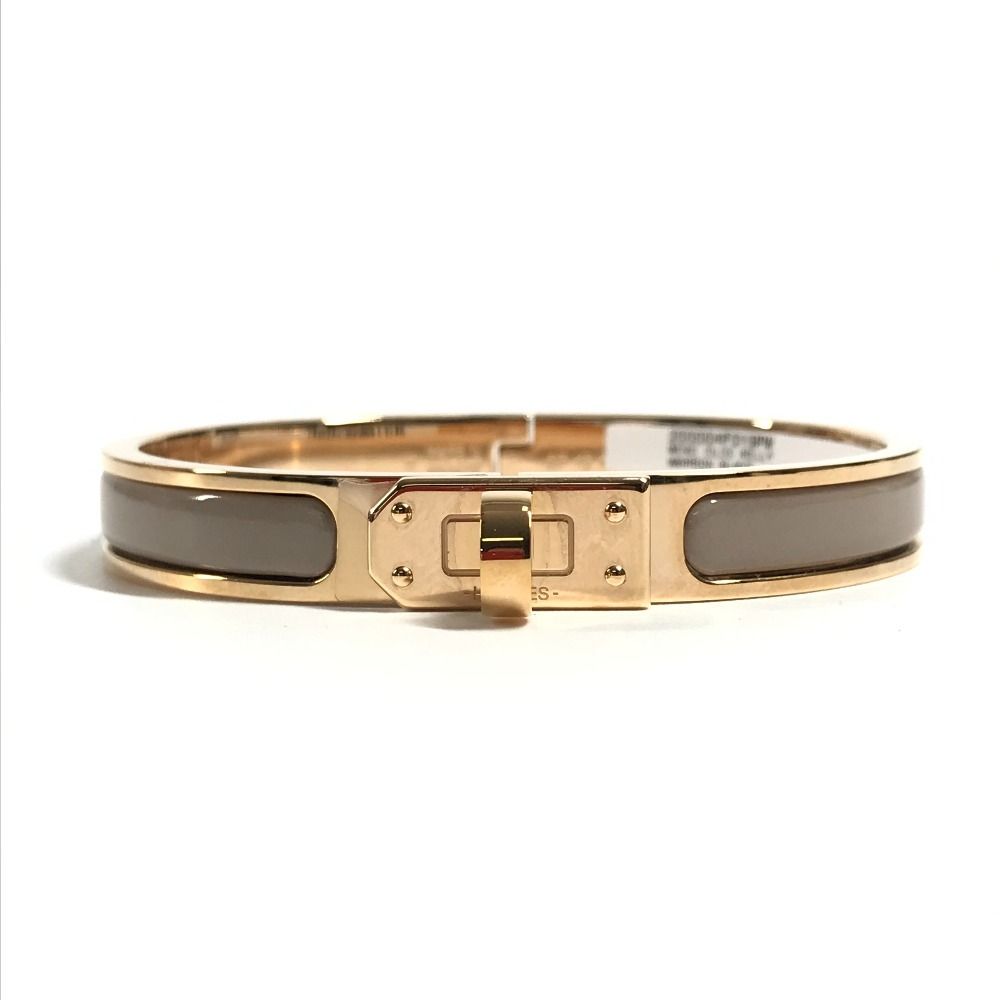 Hermes Bracelet Mini Click Kelly PM Mini Metal Brown Glace Beige — view 2