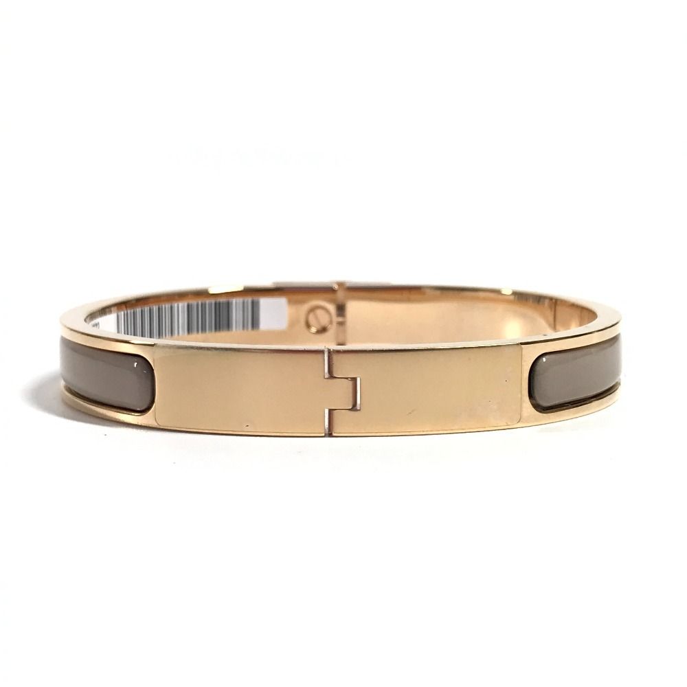 Hermes Bracelet Mini Click Kelly PM Mini Metal Brown Glace Beige — view 5