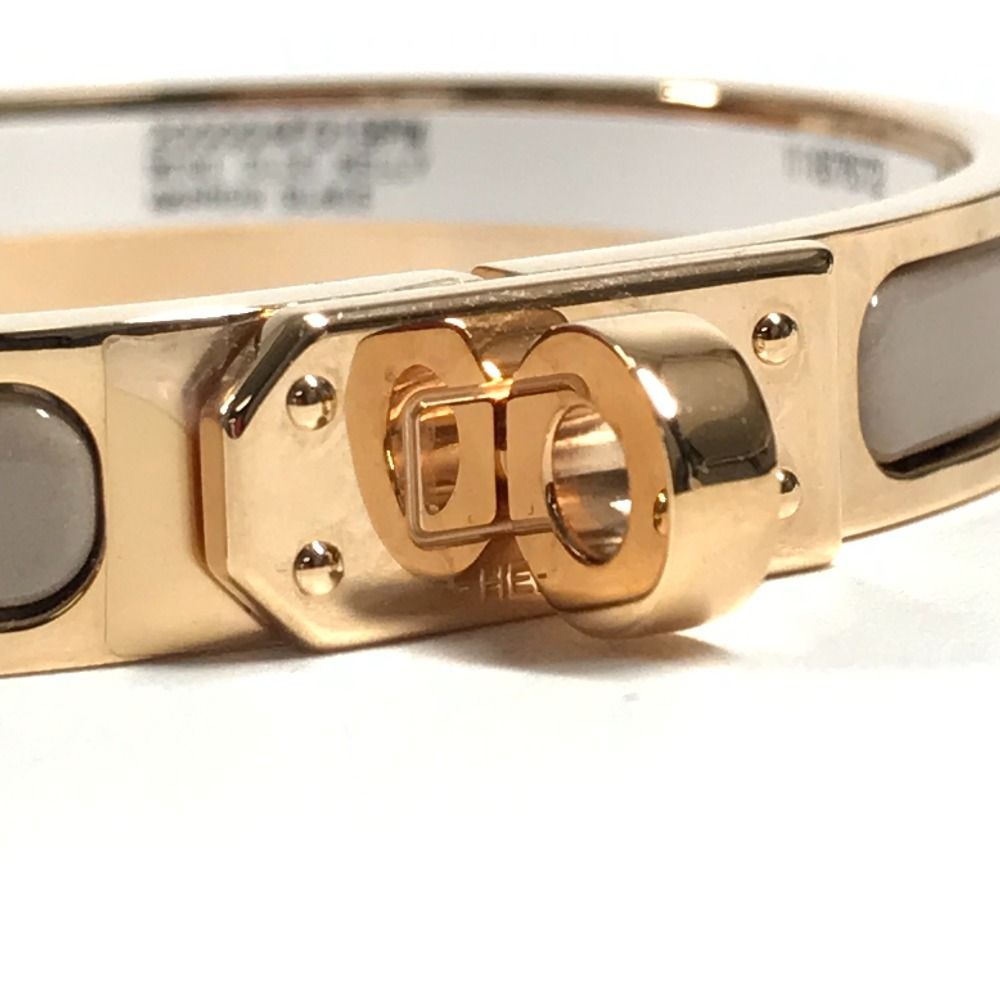 Hermes Bracelet Mini Click Kelly PM Mini Metal Brown Glace Beige — view 6