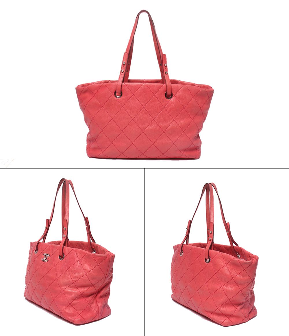 Chanel Tote Shoulder Bag Silver on the Road Wild Stitch — view 2