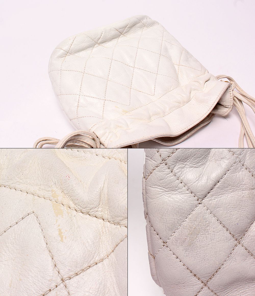 Chanel Shoulder Bag Crossbody Gold Drawstring Quilted — view 9