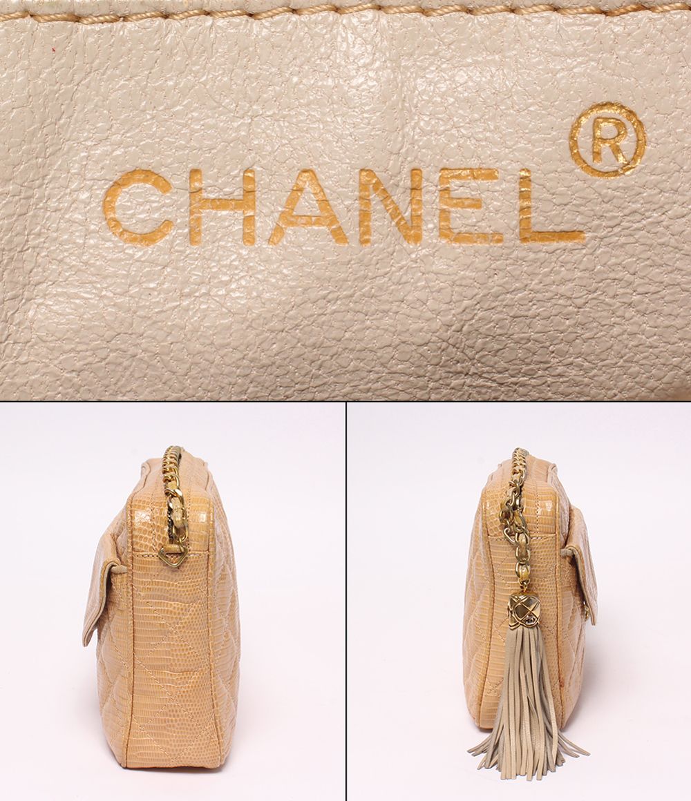 Chanel Chain Shoulder Bag Crossbody Gold Quilted — view 4