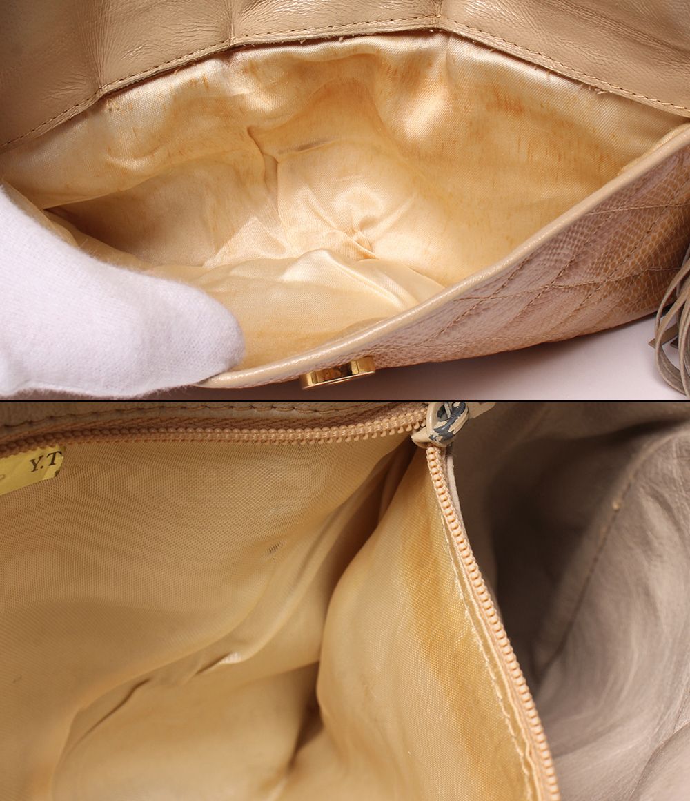 Chanel Chain Shoulder Bag Crossbody Gold Quilted — view 8