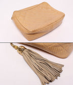 Chanel Chain Shoulder Bag Crossbody Gold Quilted — view 9