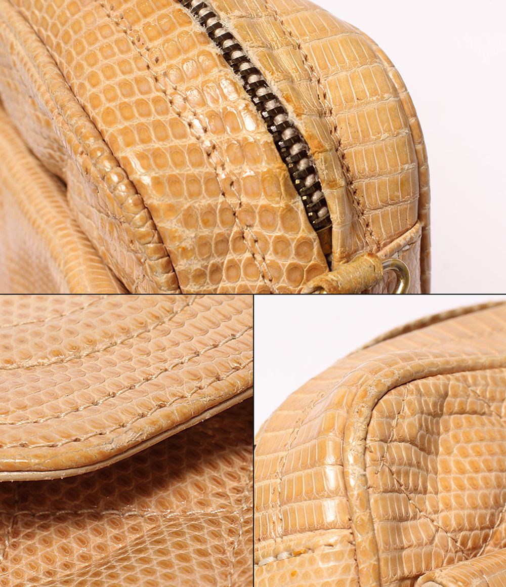 Chanel Chain Shoulder Bag Crossbody Gold Quilted — view 7