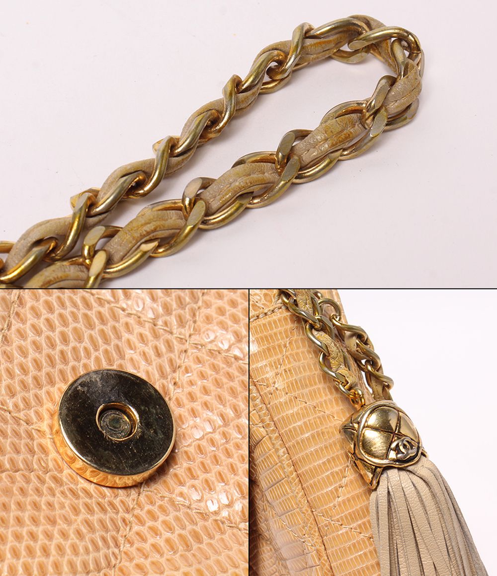 Chanel Chain Shoulder Bag Crossbody Gold Quilted — view 6