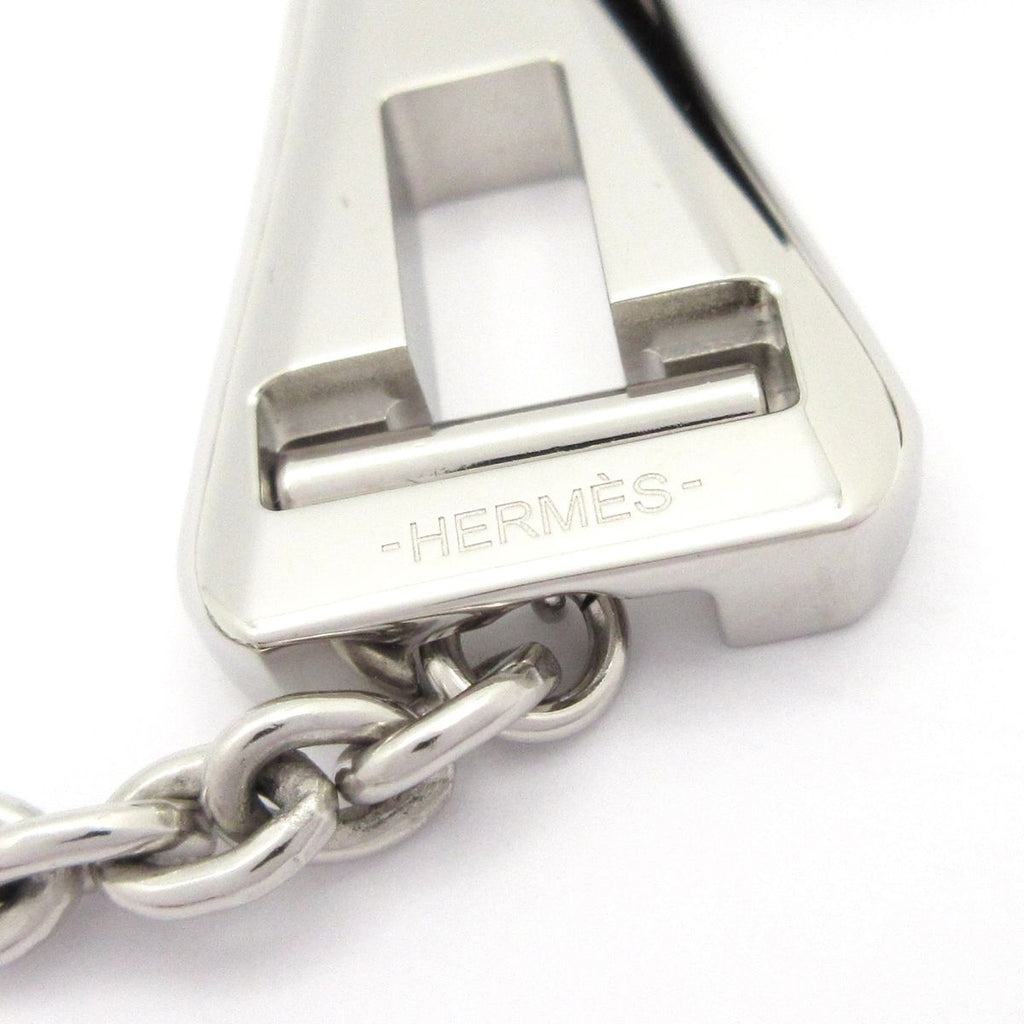 Hermes Necklace Clochette Leather Silver Black Brown — view 5