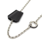 Hermes Necklace Clochette Leather Silver Black Brown — view 3