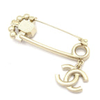 Chanel Brooch CC Logo Gold Clear Light Pink — view 2