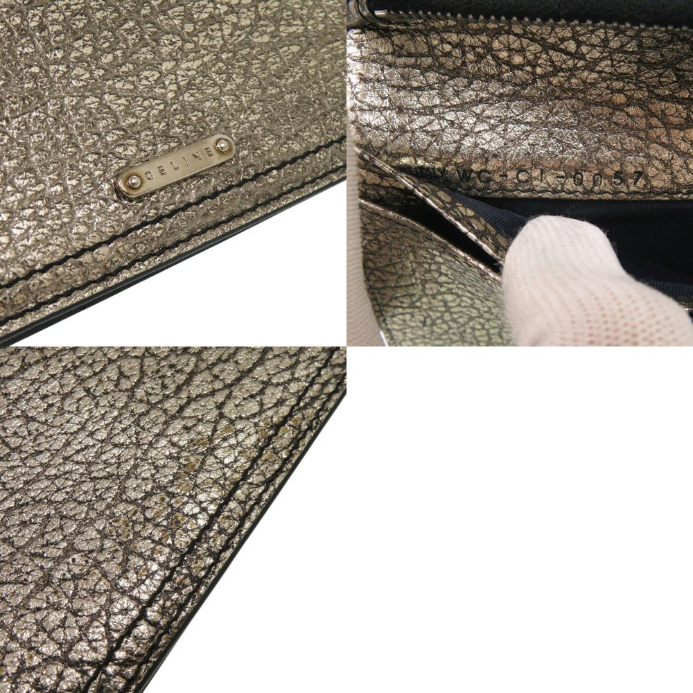 Celine Leather Gunmetal Wallet — view 7