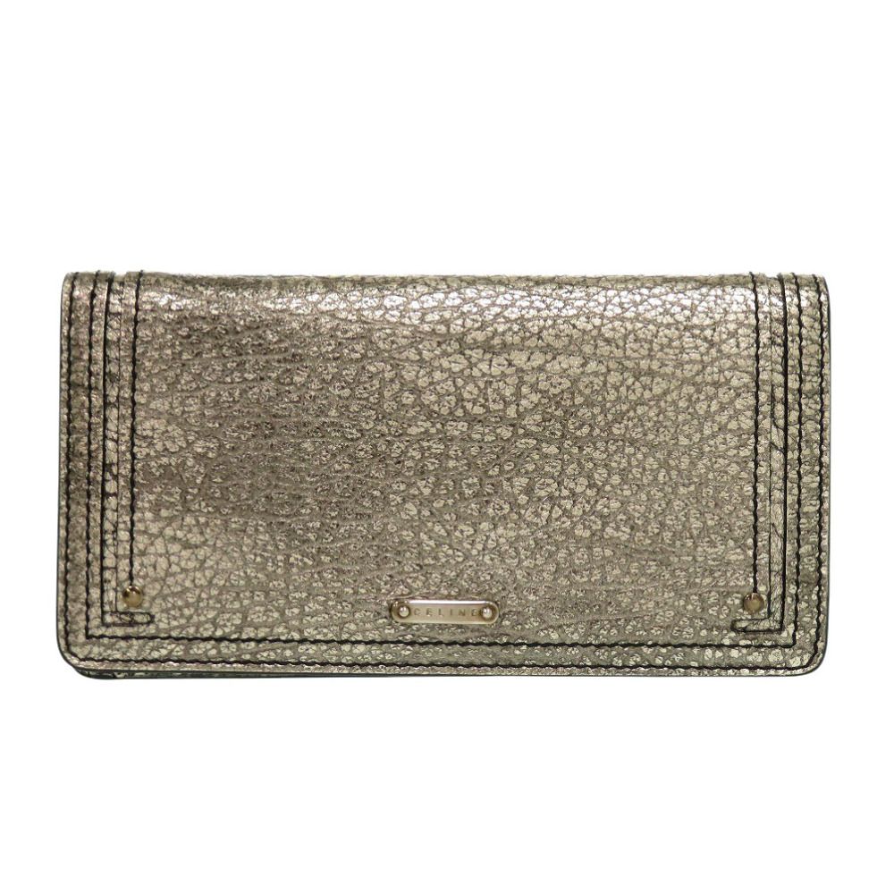 Celine Leather Gunmetal Wallet