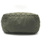 Chanel CC Logo Nylon Hand Khaki Purse — view 3