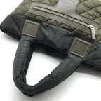 Chanel CC Logo Nylon Hand Khaki Purse — view 6
