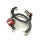 Chanel CC Logo Ladybug Black Pin Brooch — view 5