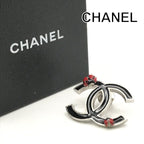 Chanel CC Logo Ladybug Black Pin Brooch