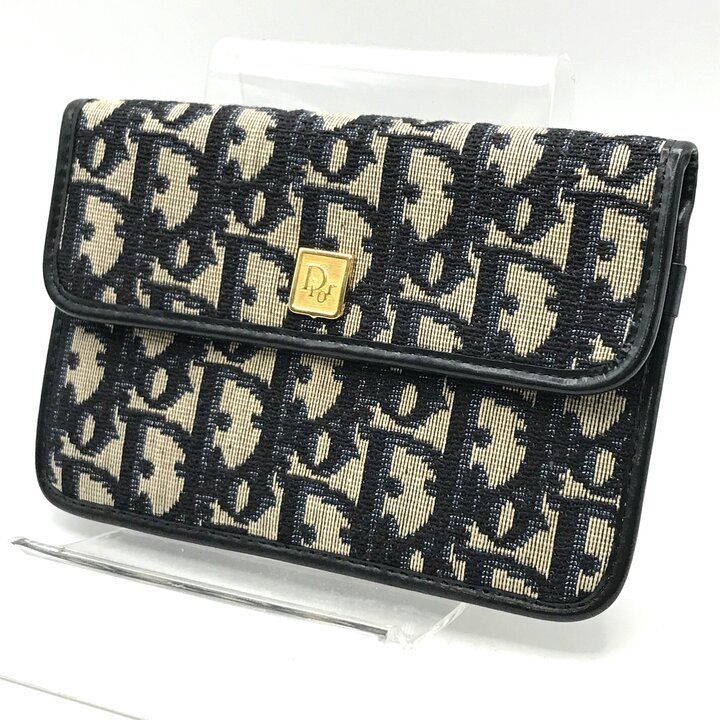 Dior Trotter Canvas Logo Pouch Case Navy — view 2