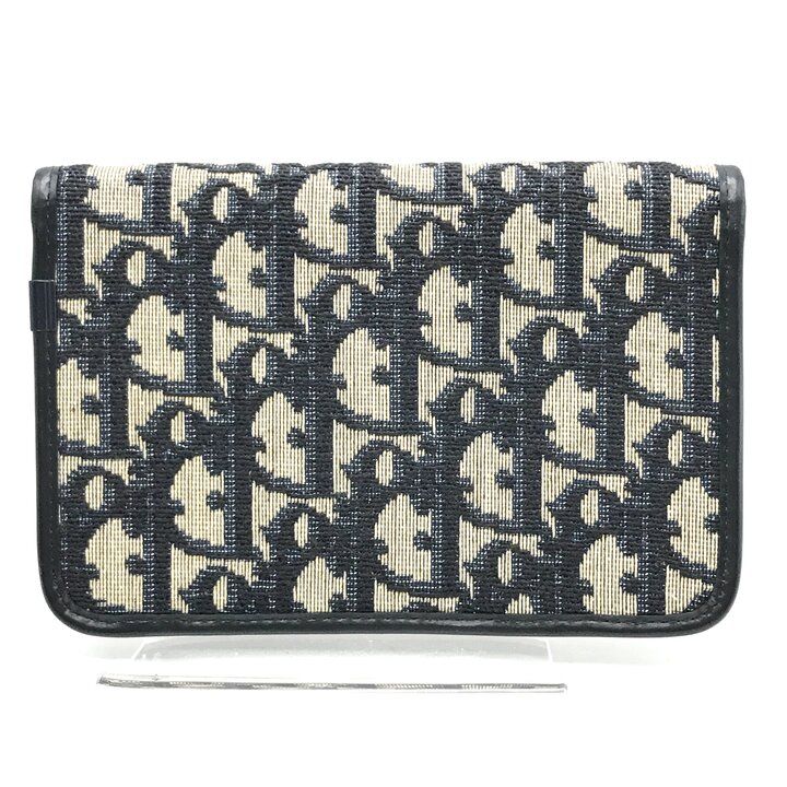 Dior Trotter Canvas Logo Pouch Case Navy — view 3