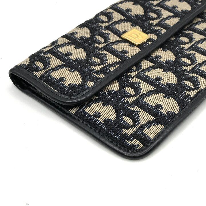 Dior Trotter Canvas Logo Pouch Case Navy — view 5