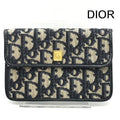 Dior Trotter Canvas Logo Pouch Case Navy